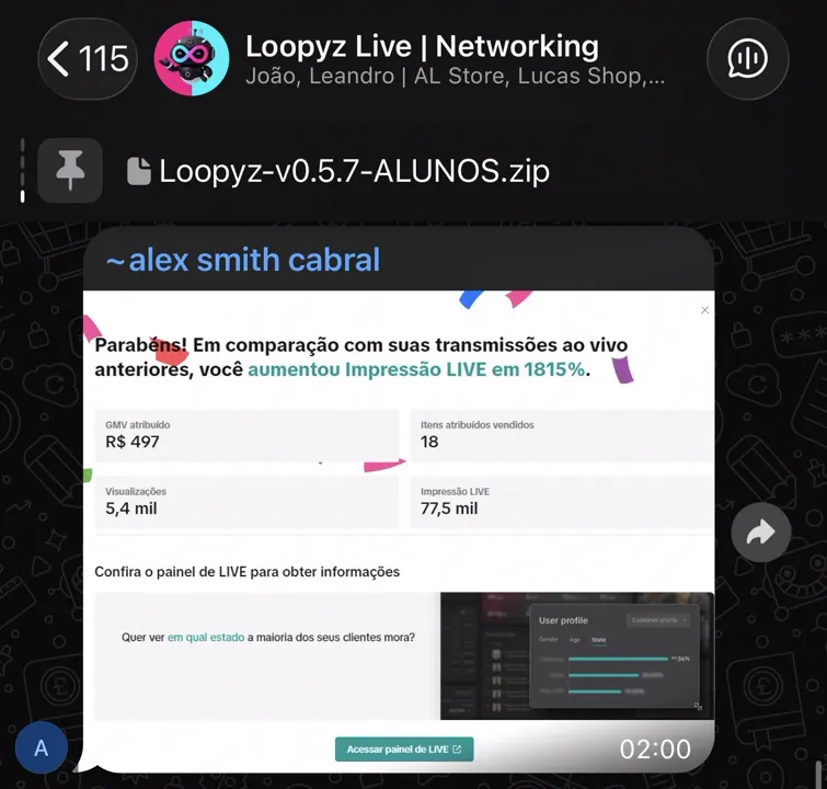 Depoimento de aluno do Loopyz